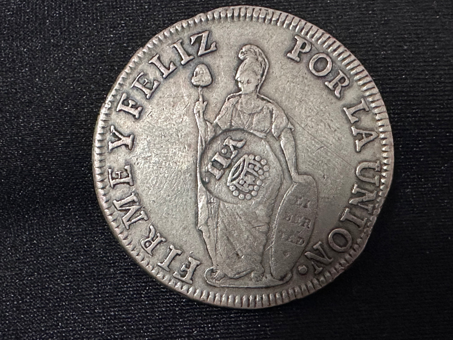 8 Reales 1834 Perú con resello YII