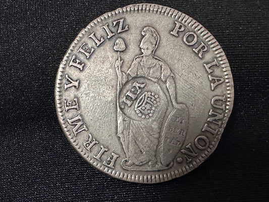 8 Reales 1834 Perú con resello YII