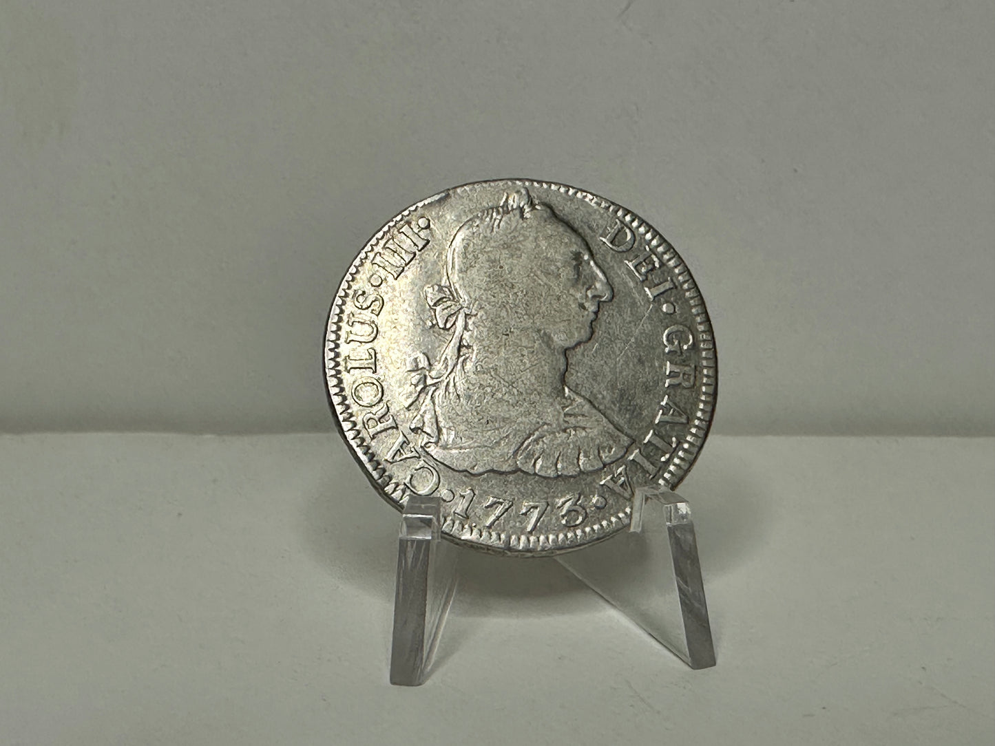 2 Reales Carlos III 1773 Mexico Ceca y Ensaydores invertidos