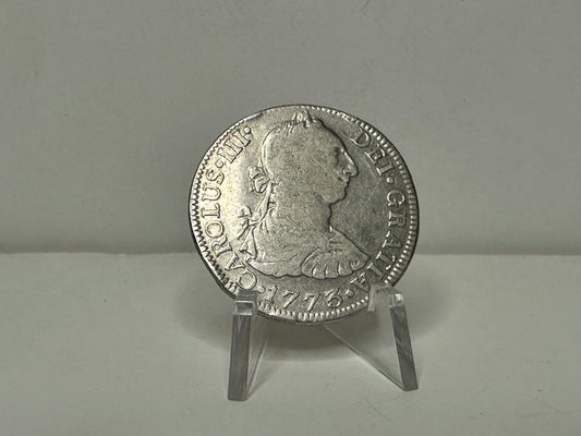 2 Reales Carlos III 1773 Mexico Ceca y Ensaydores invertidos