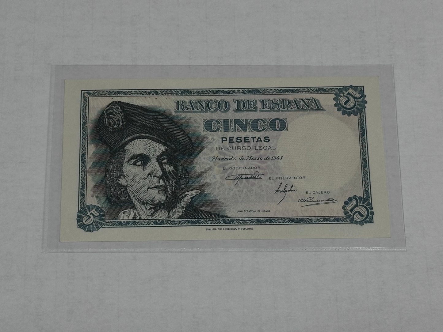 Billete de 5 pesetas 1948