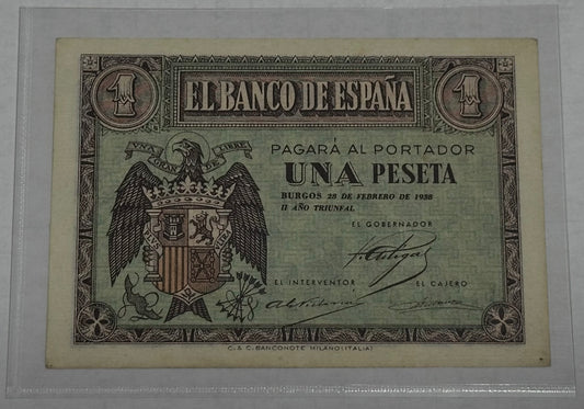 Billete 1 peseta 1938