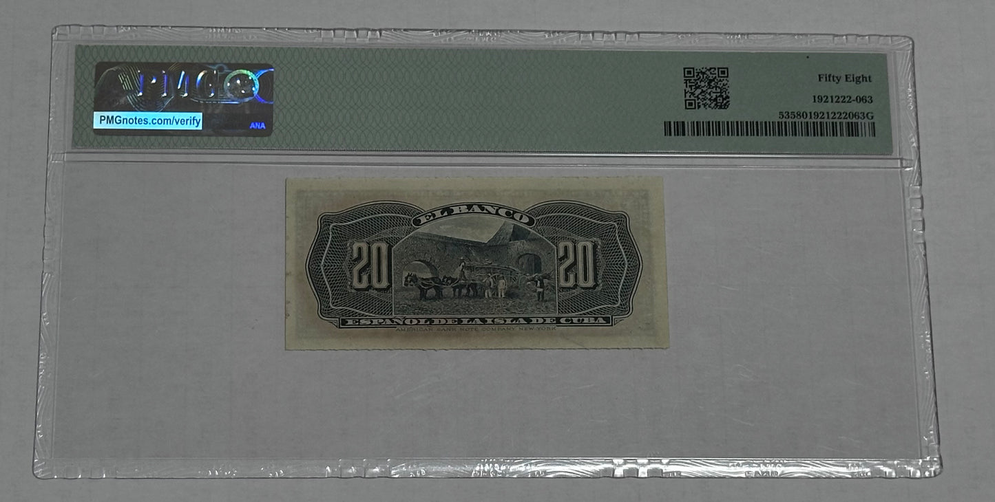 Billete de 20 centavos 1897 banco Español de Cuba