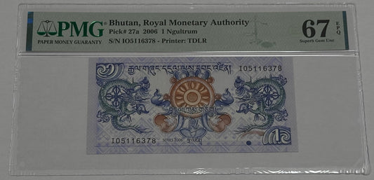 billete de 1 Ngultrum 2006 Bhutan