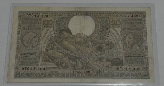 Billete de 100 Francs Bélgica 1934