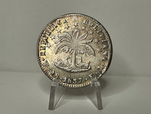 4 soles Bolivia 1857 F.J.