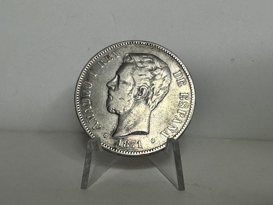 5 Pesetas Amadeo I 1871 *18*18