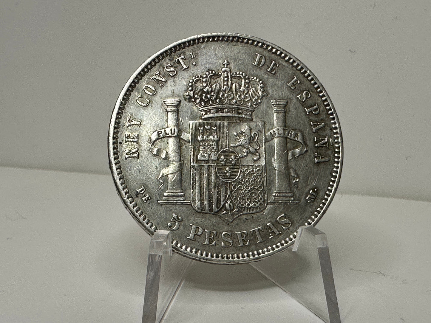 5 pesetas Alfonso XII 1878 oreja rayado