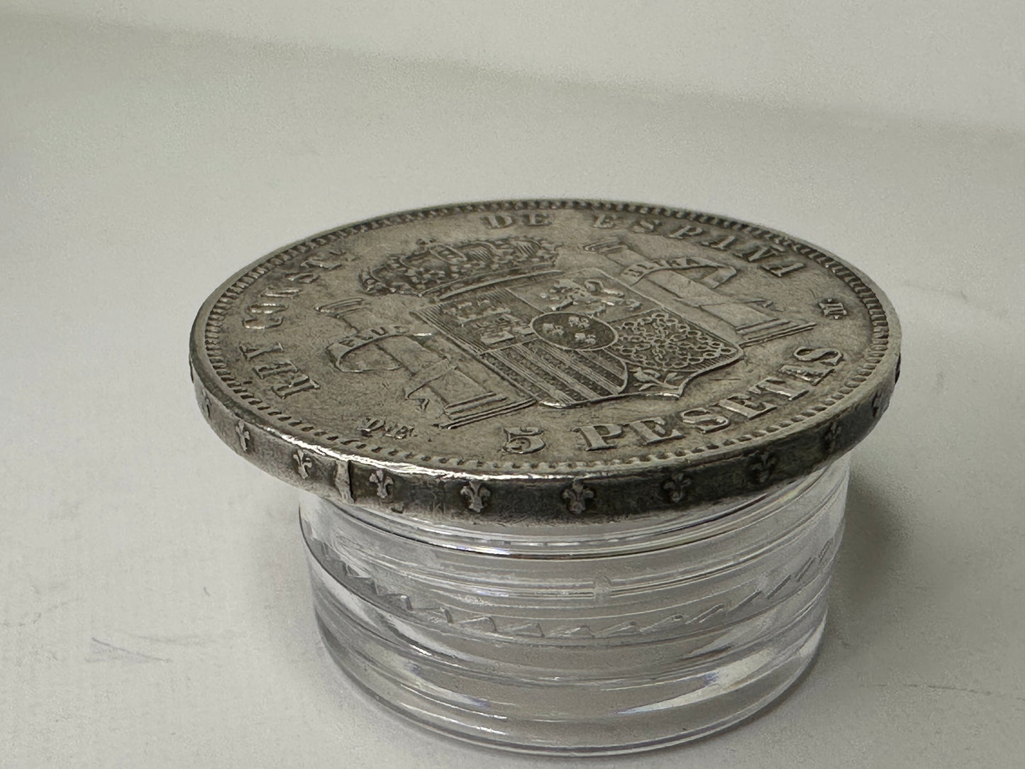 5 pesetas Alfonso XII 1878 oreja rayado