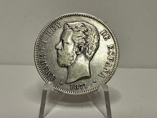 5 pesetas Amadeo I 1871  Variante