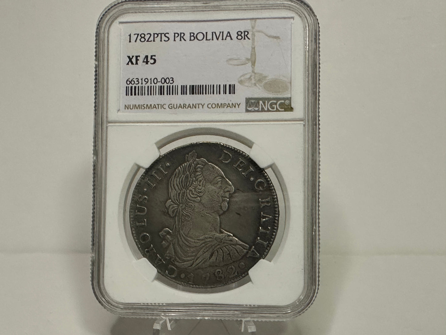 8 Reales Carlos III 1782 Potosí NGC