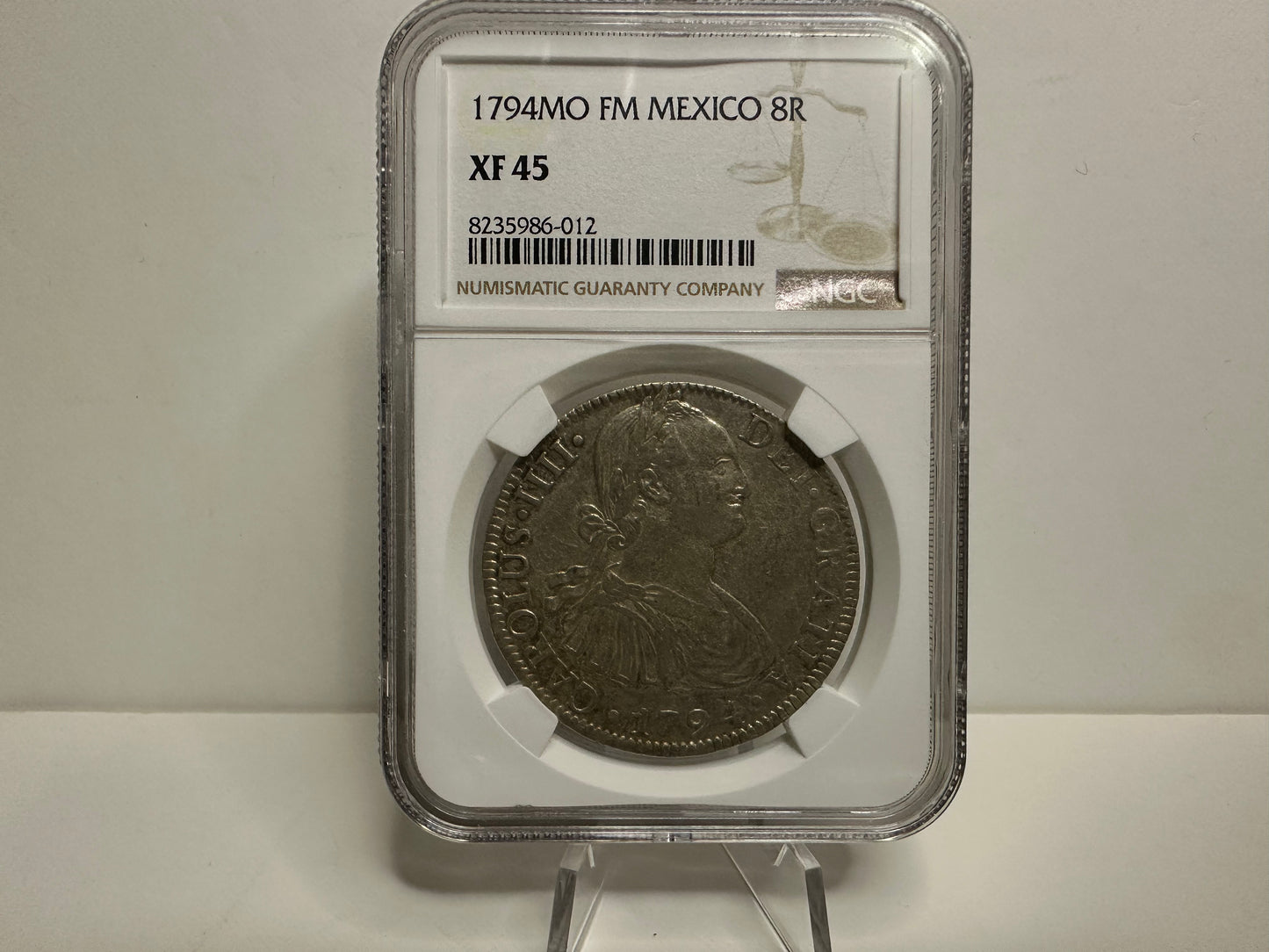 8 Reales de Carlos IV 1794 Mexico NGC