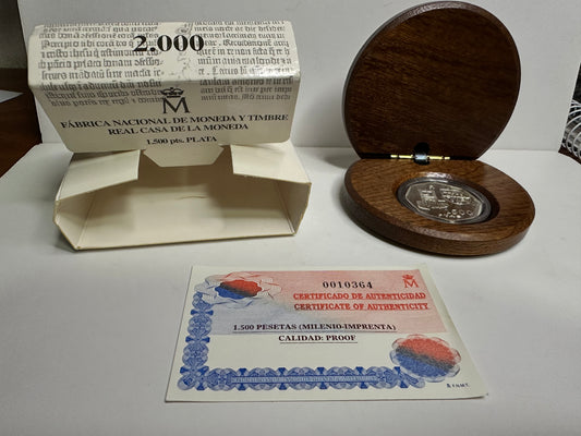 1500 pesetas Juan Carlos año 2000 Proof