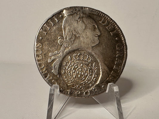 8 Reales Carlos IV 1808 Bolivia Doble Resello Brazil