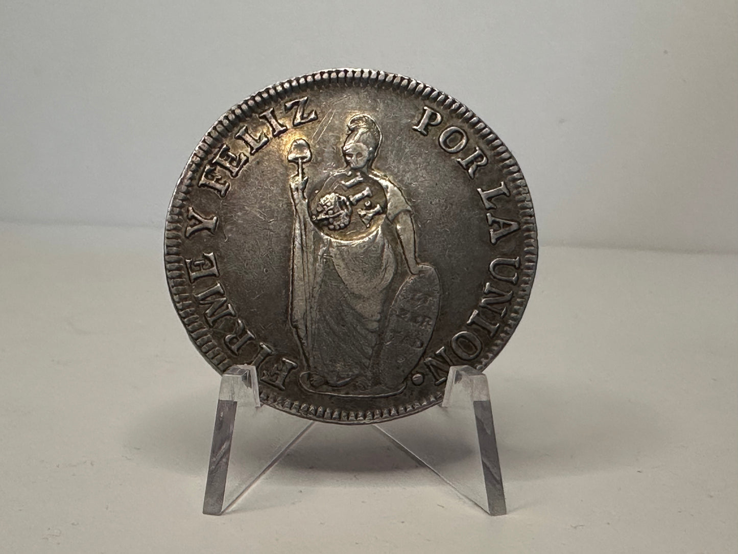 8 Reales 1835 Lima Resello Isabel II