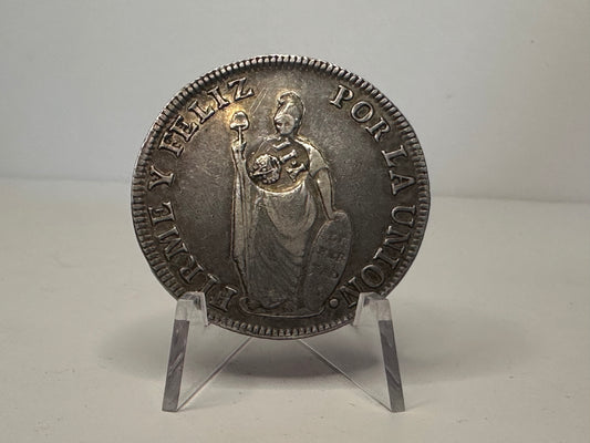 8 Reales 1835 Lima Resello Isabel II