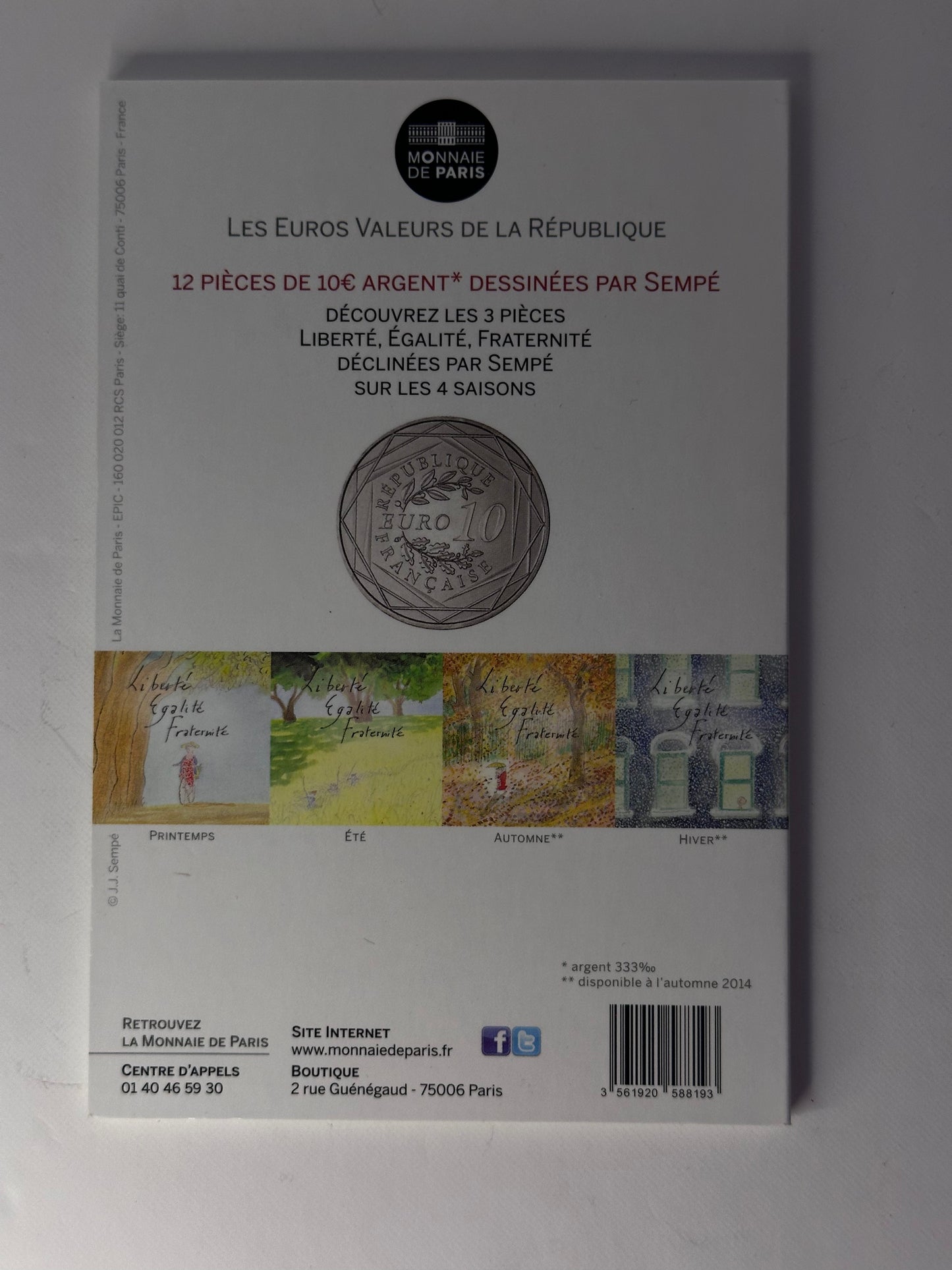 10 euros Francia 2014