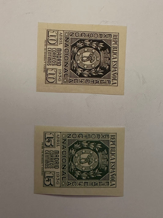 1936 edifil 727/28 exposición Filatelica Madrid
