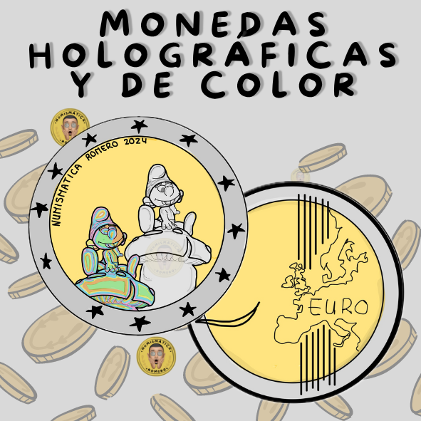 Monedas 2 euros a color