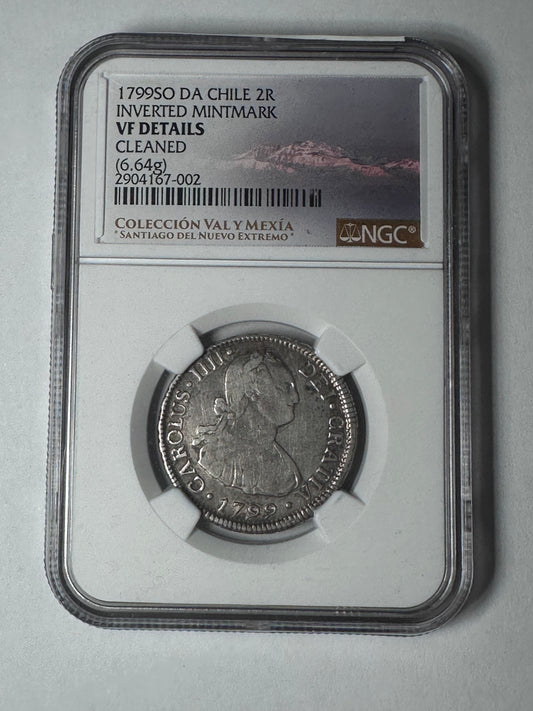 2 reales Carlos IV 1799 Chile