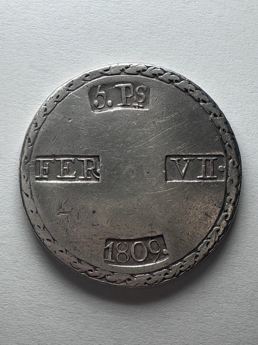 5 pesetas 1809 Cataluña Fernando VII