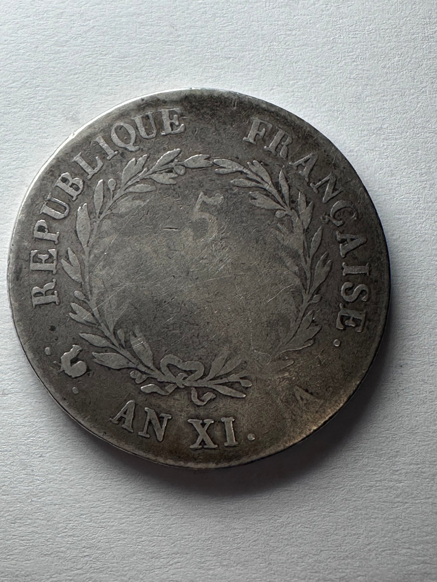 5 francos Bonaparte (Napoleon ) premier consul an XI "A" Paris