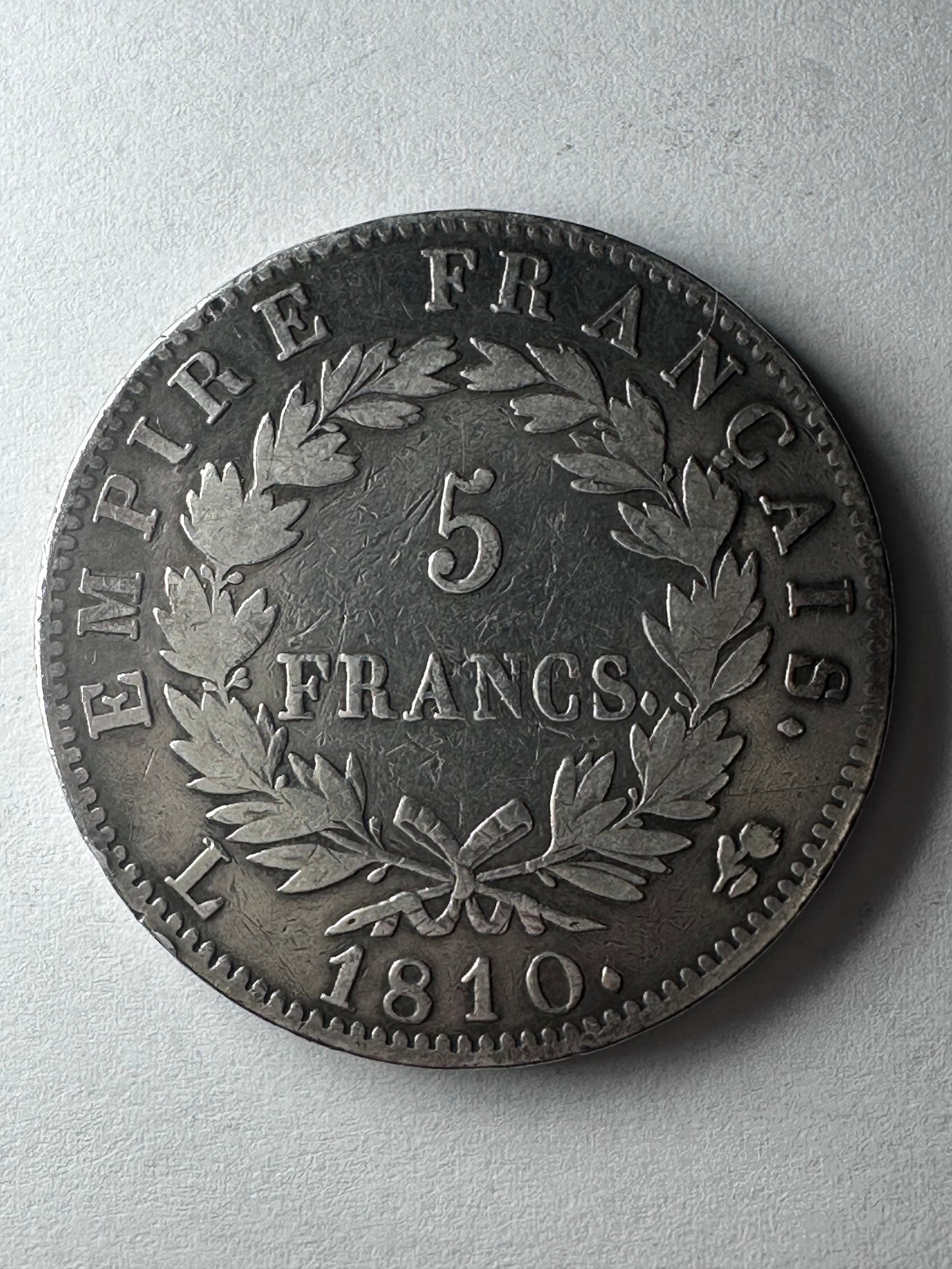 5 Francos Napoleon 1810 "L"  Izquierda Bayonne