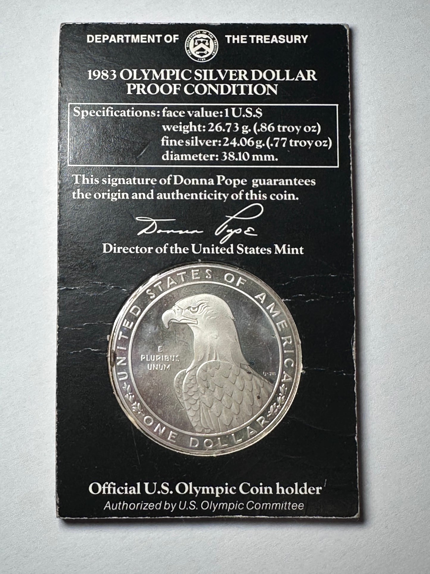 1 Dollar 1983 juegos olímpicos Proof
