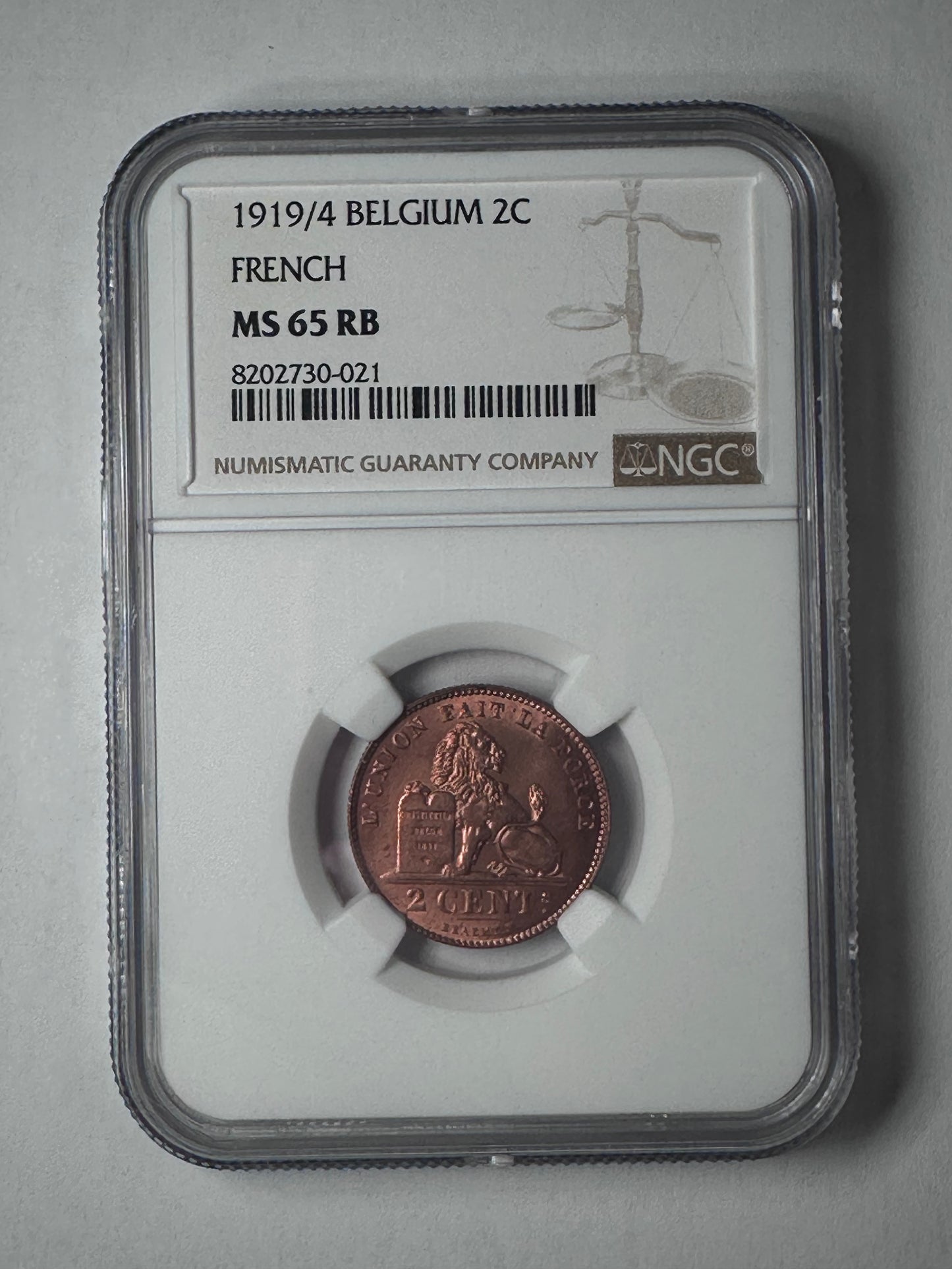 2 centimos 1919/1914 Belgique
