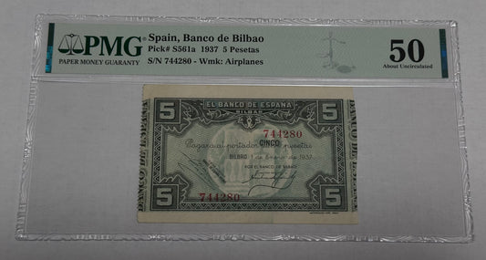 Billete 5 pesetas 1937 Bilbao