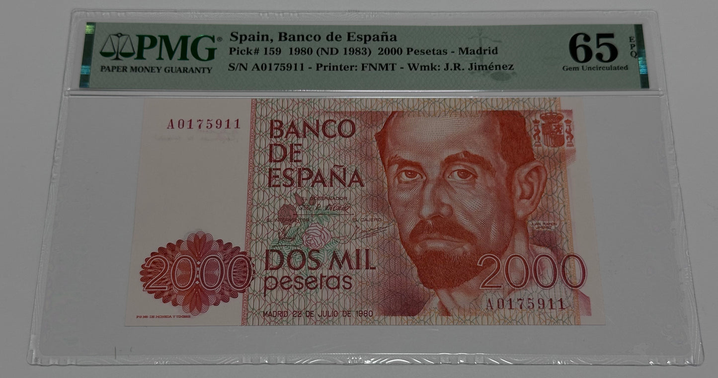 Billete de 2000 pesetas 1980