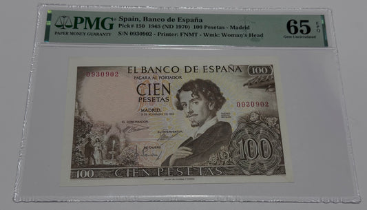 Billete de 100 pesetas 1965