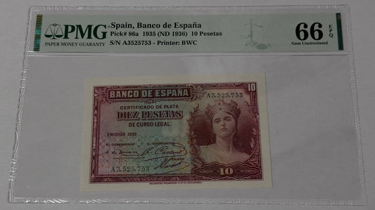 Billete de 10 Pesetas 1935