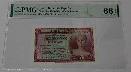 Billete de diez Pesetas 1935