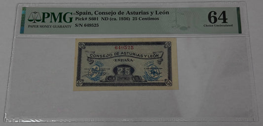 Billete de 25 céntimos de Pesetas 1937 Asturias