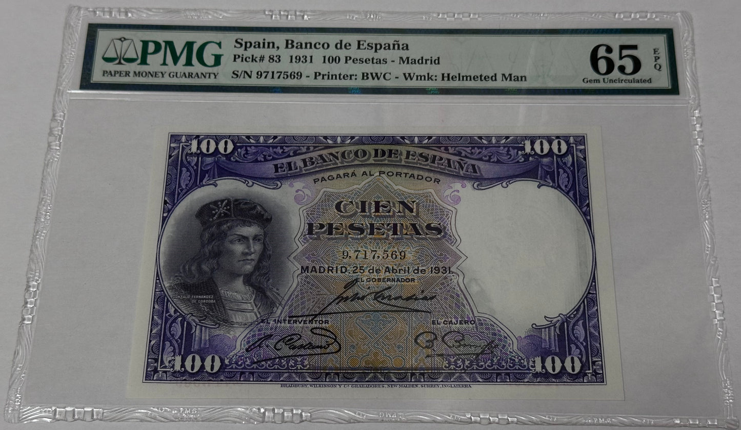 Billete de 100 pesetas 1931