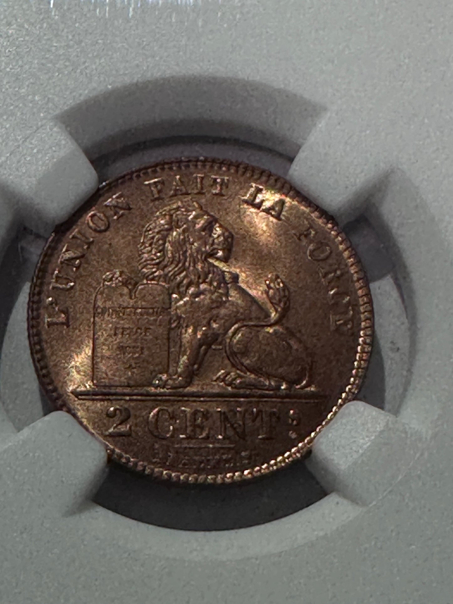 2 centimes Bélgica 1919/4