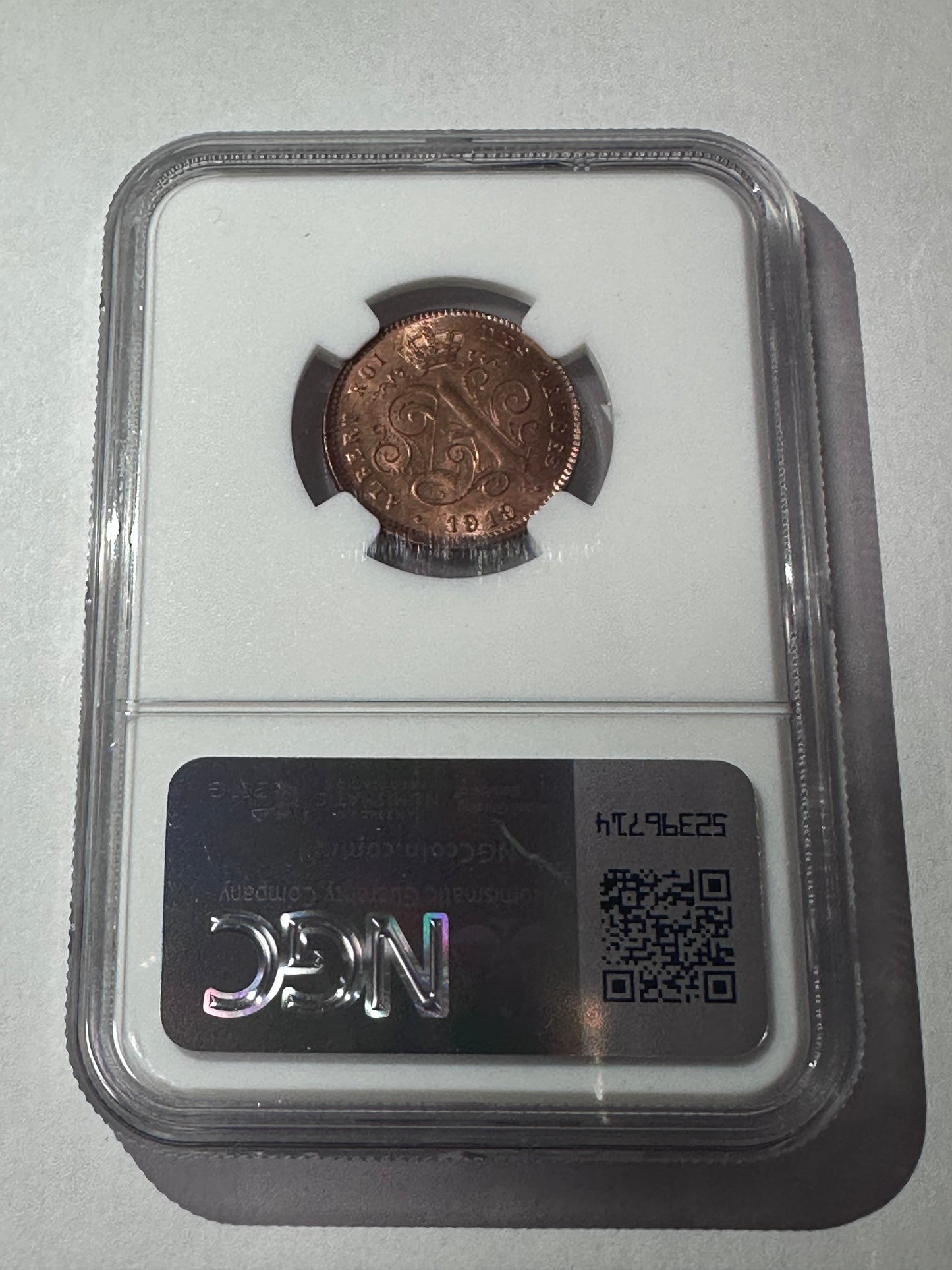 2 centimes Bélgica 1919/4