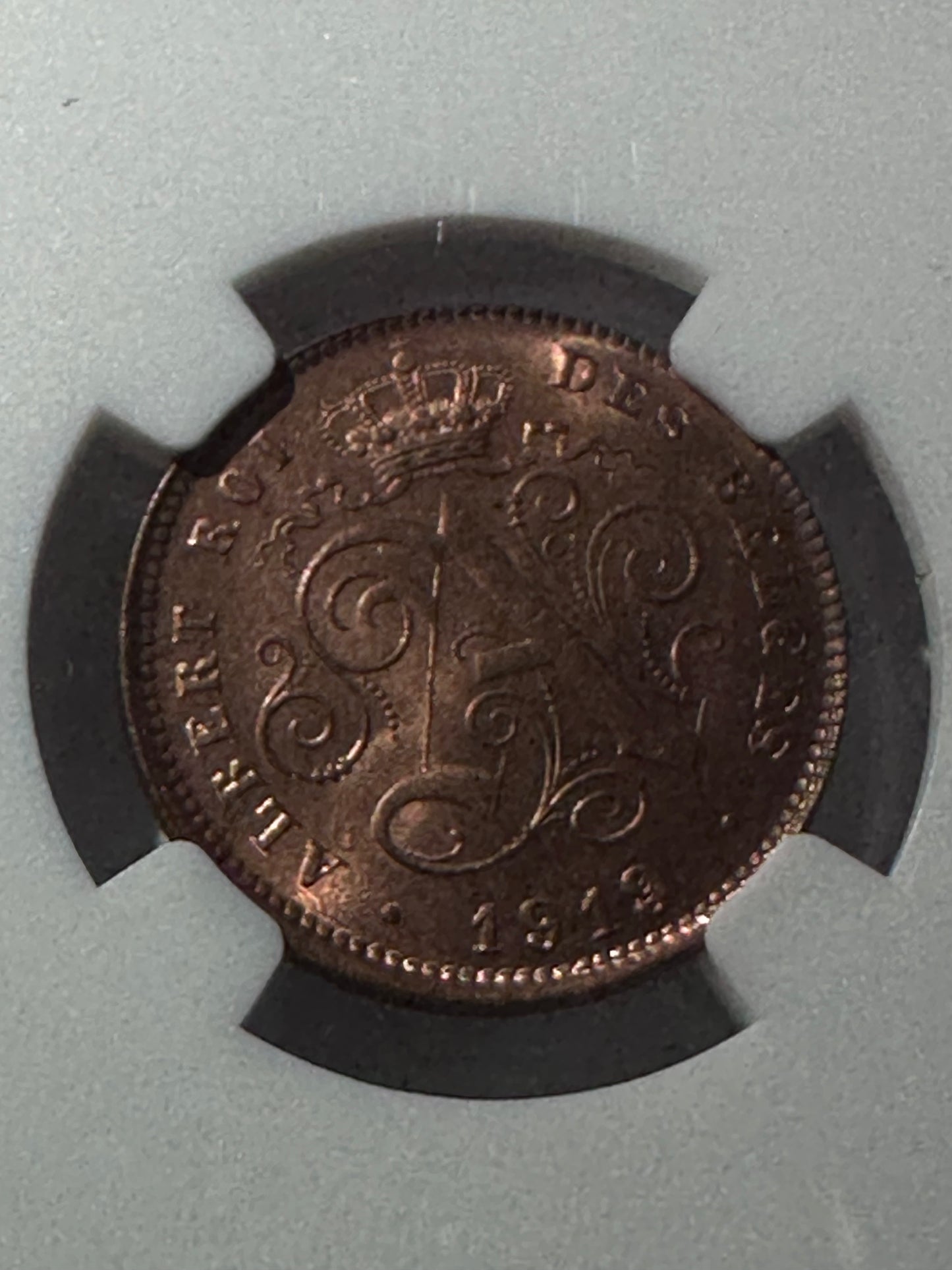 2 centimes Bélgica 1919/4