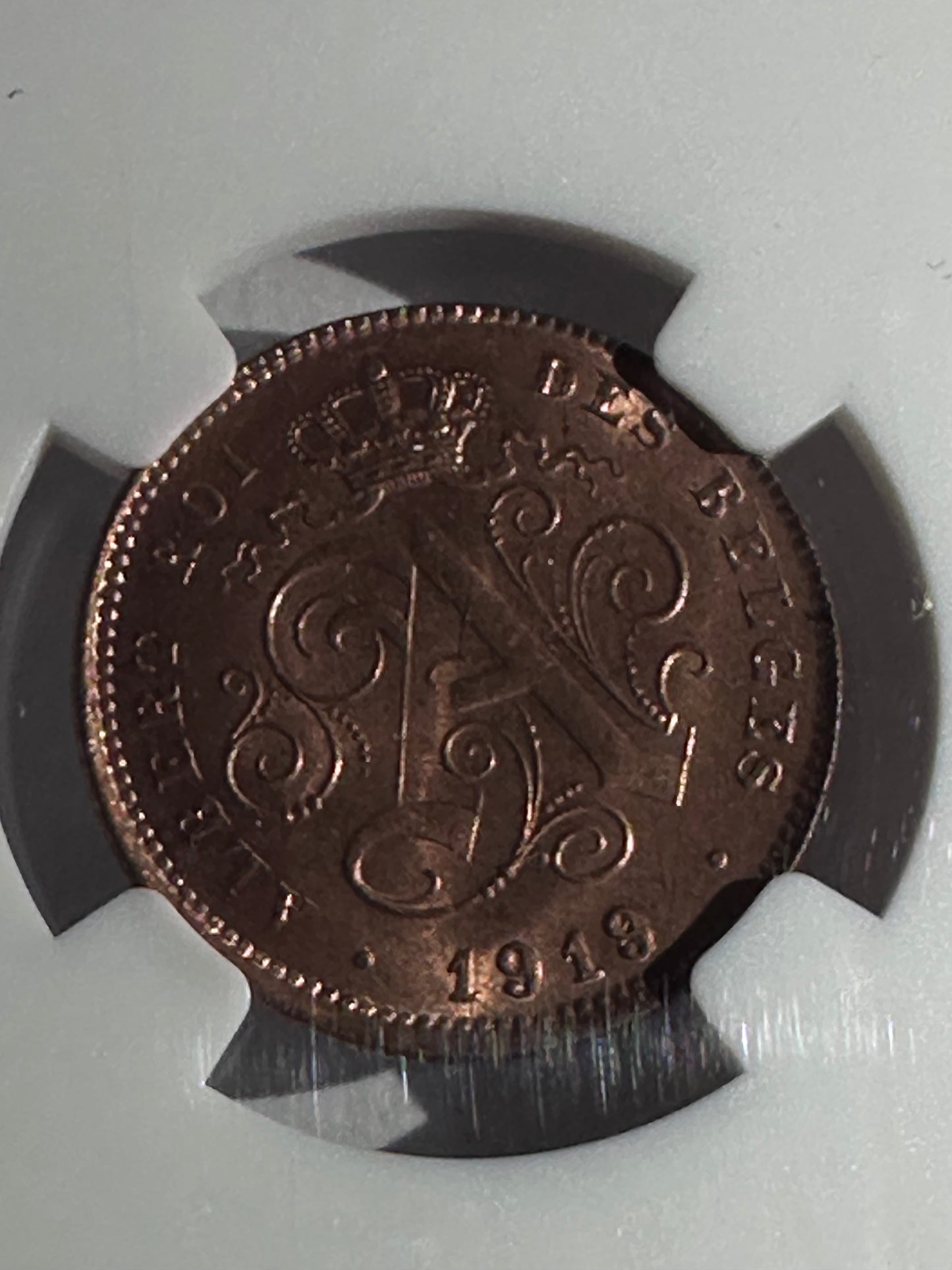 2 centimes Bélgica 1919/4