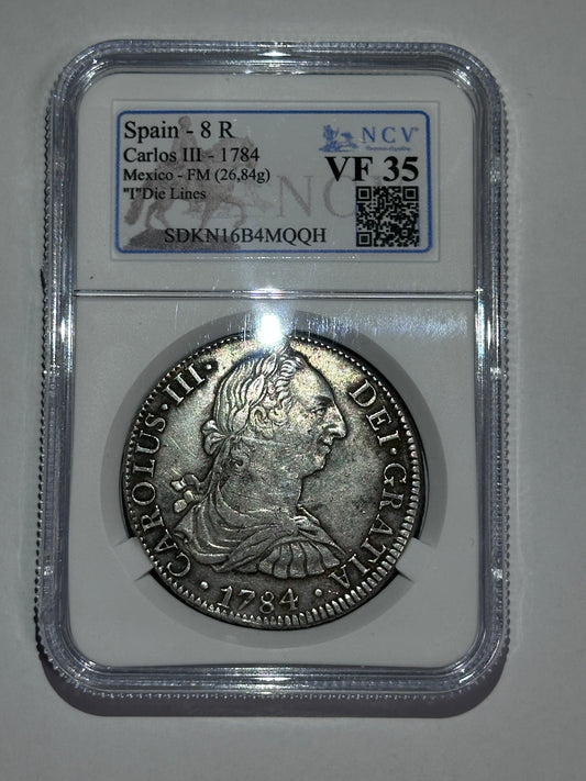 8 reales Carlos III 1784 Mexico