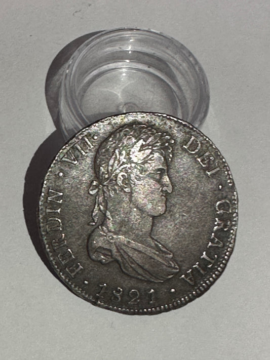 8 Reales de Fernando VII 1821 "Potosi"