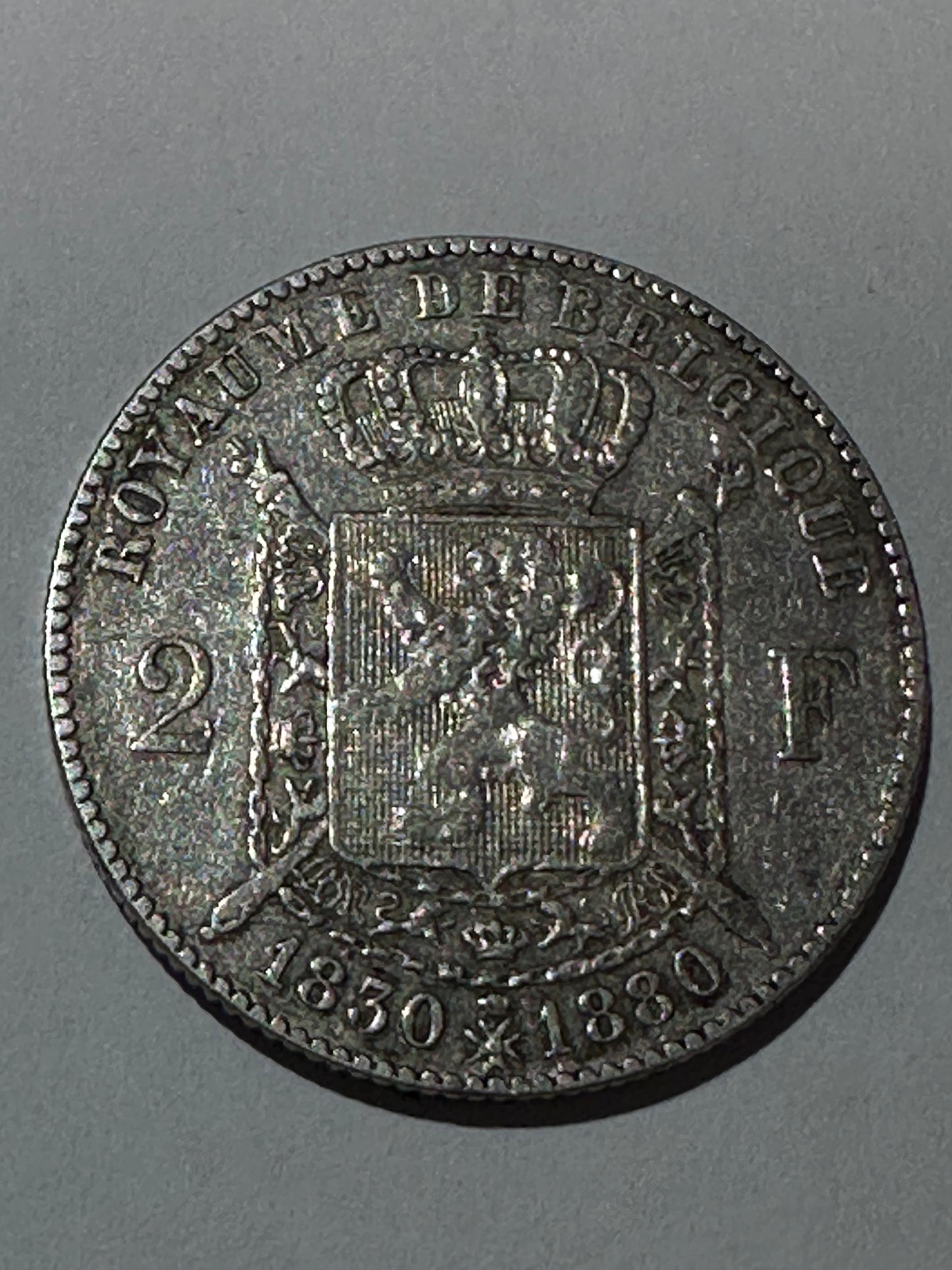 2 Francos 1880 Belgica