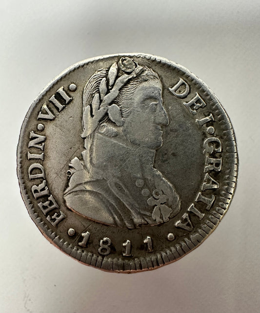 Fernando VII (1808-1833) 2 Reales 1811 Busto almirante