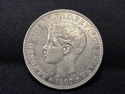 1 Peso Alfonso XIII 1897 Manila